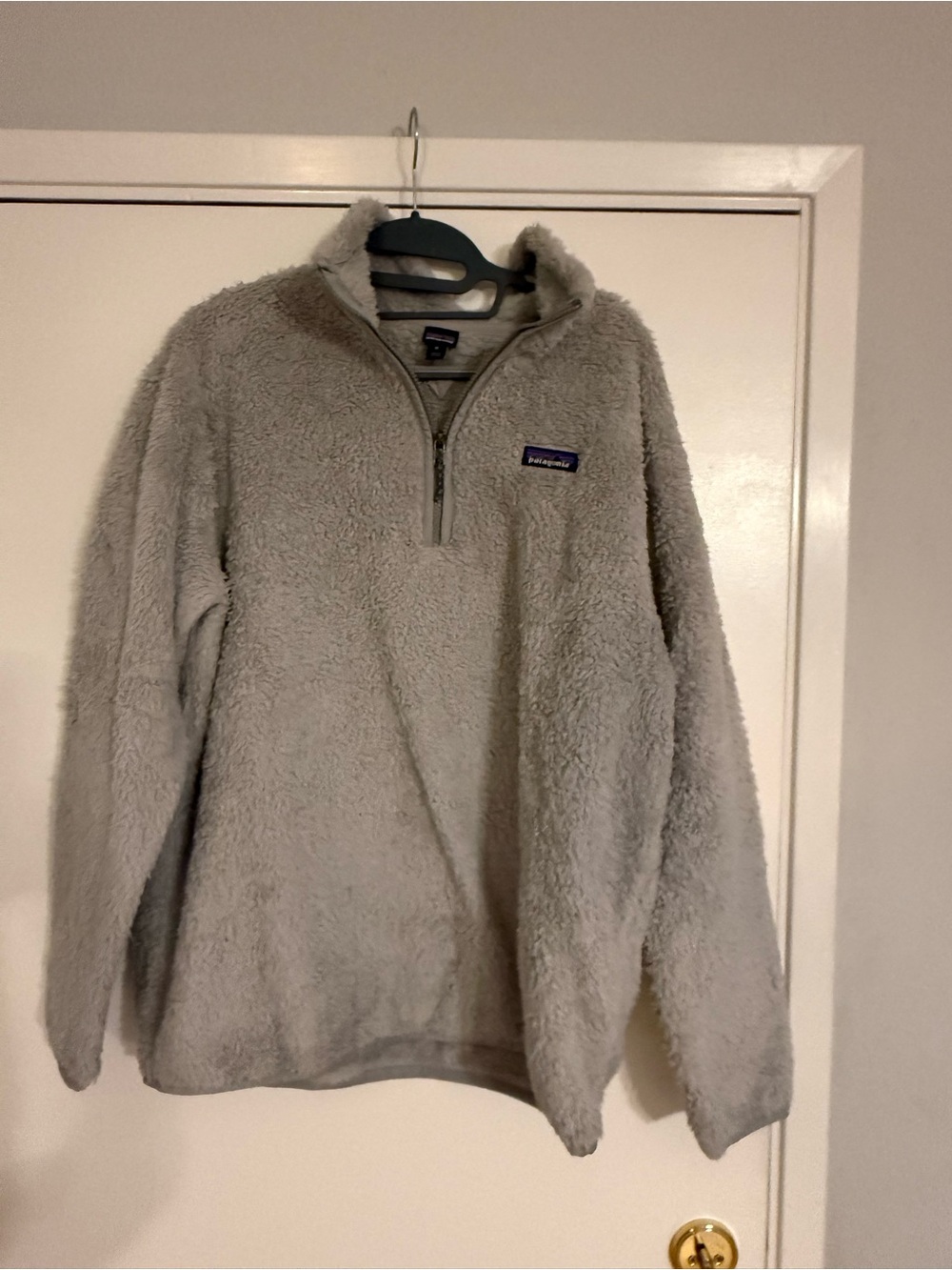 Patagonia Light Gray Plush Quarter-Zip Fleece
